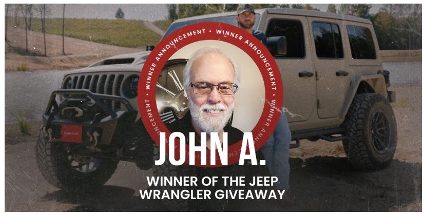 2023 Jeep Wrangler Giveaway Winner