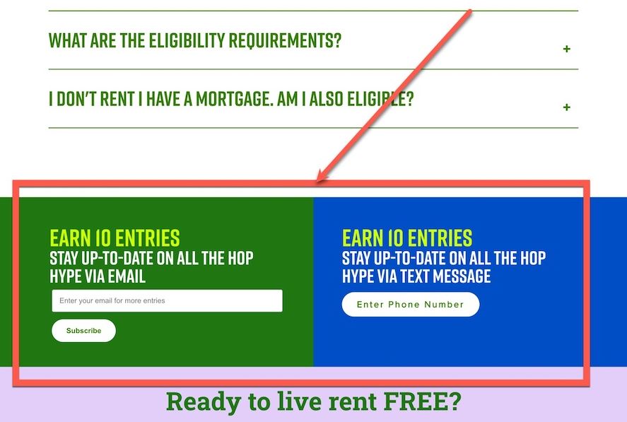 HOPWTR Free Rent for a Year Sweepstakes