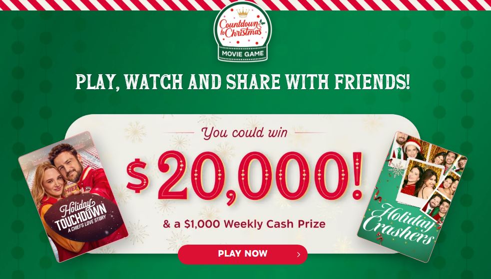 Hallmark Channel Countdown to Christmas Movie Game Sweepstakes Hot Picks